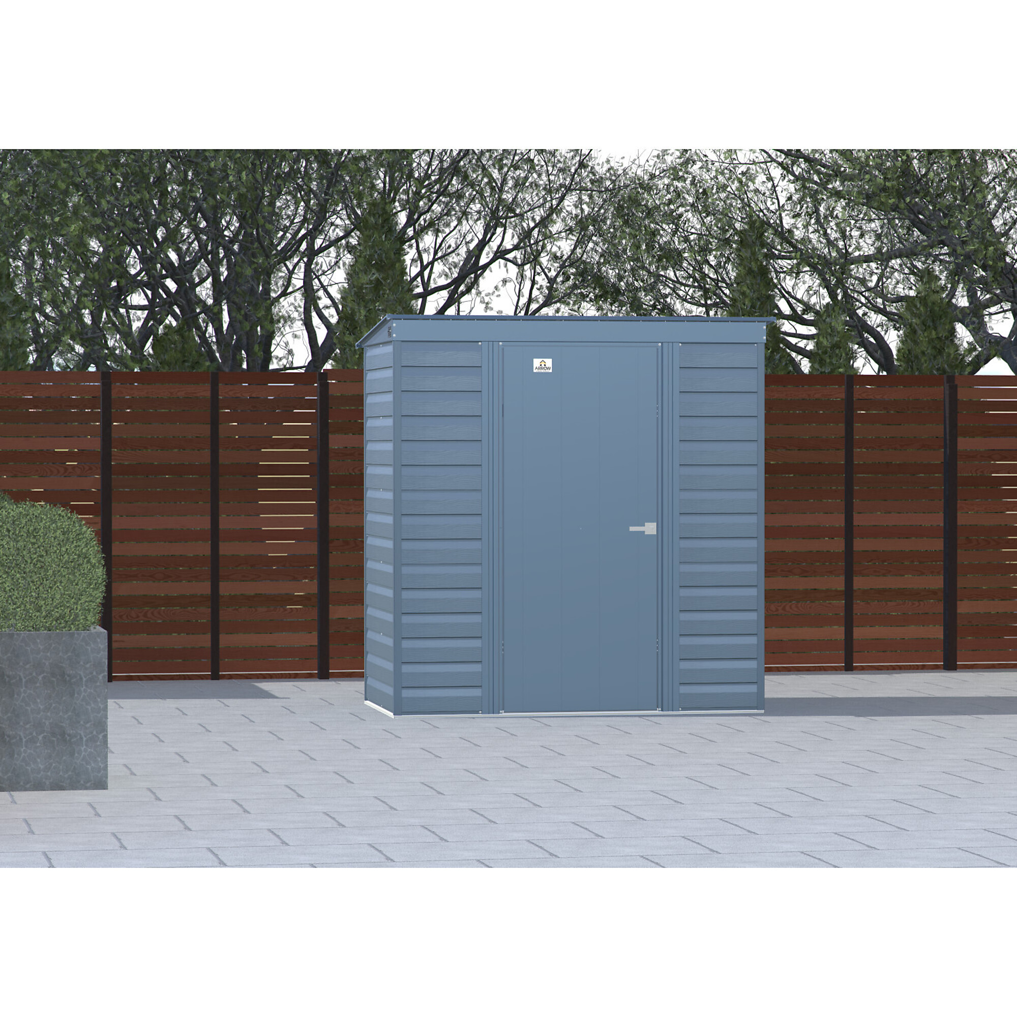Arrow Storage Products, Select Steel Shed 6x4 Blue Grey SCP64BG, Length 4 ft, Width 6 ft, Model# SCP64BG